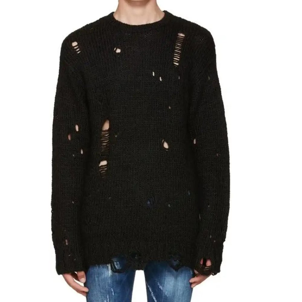 R13 Super Distressed Oversized Alpaca Wool Sweater